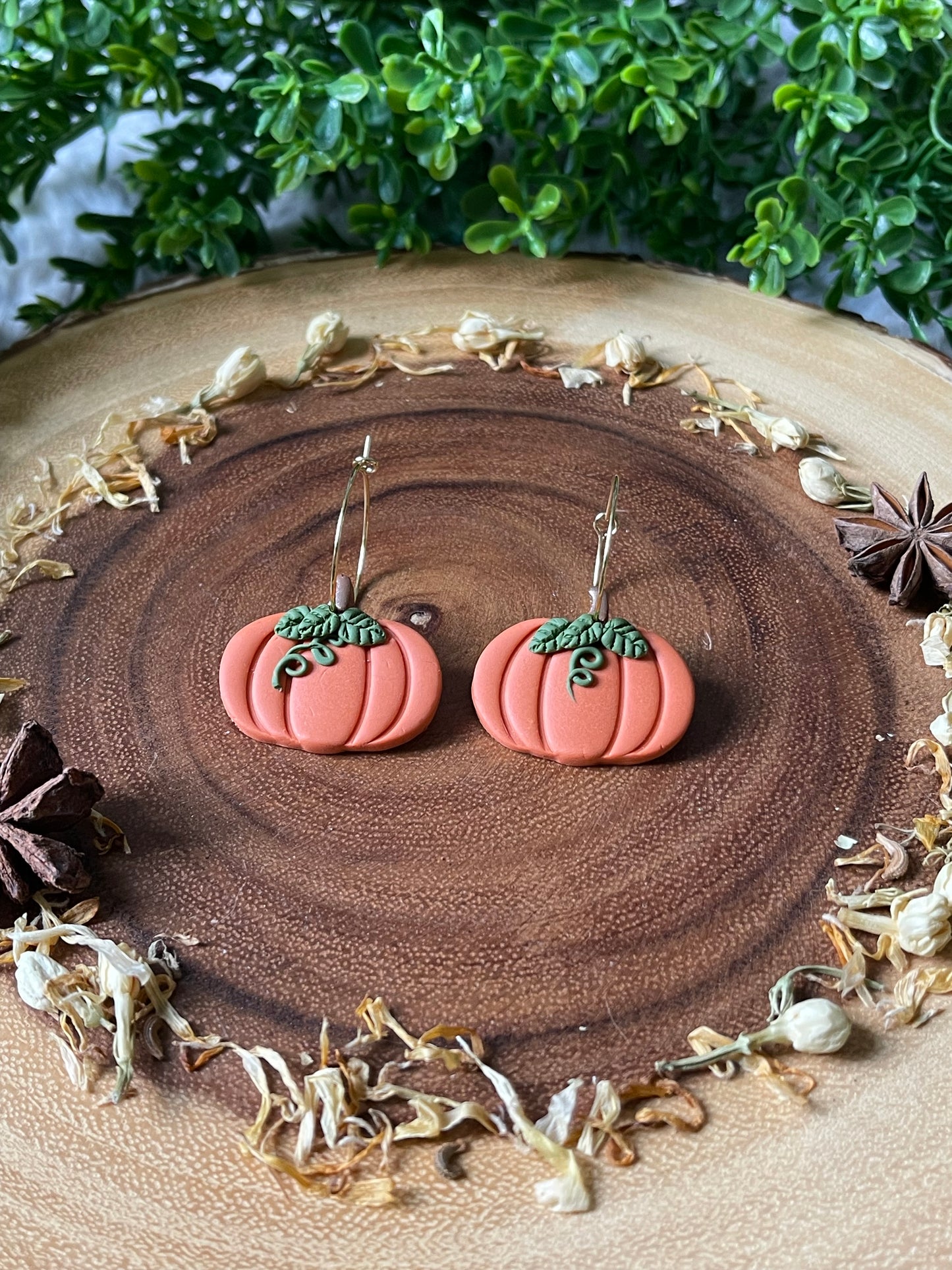 Traditional Pumpkin Hoop Earrings