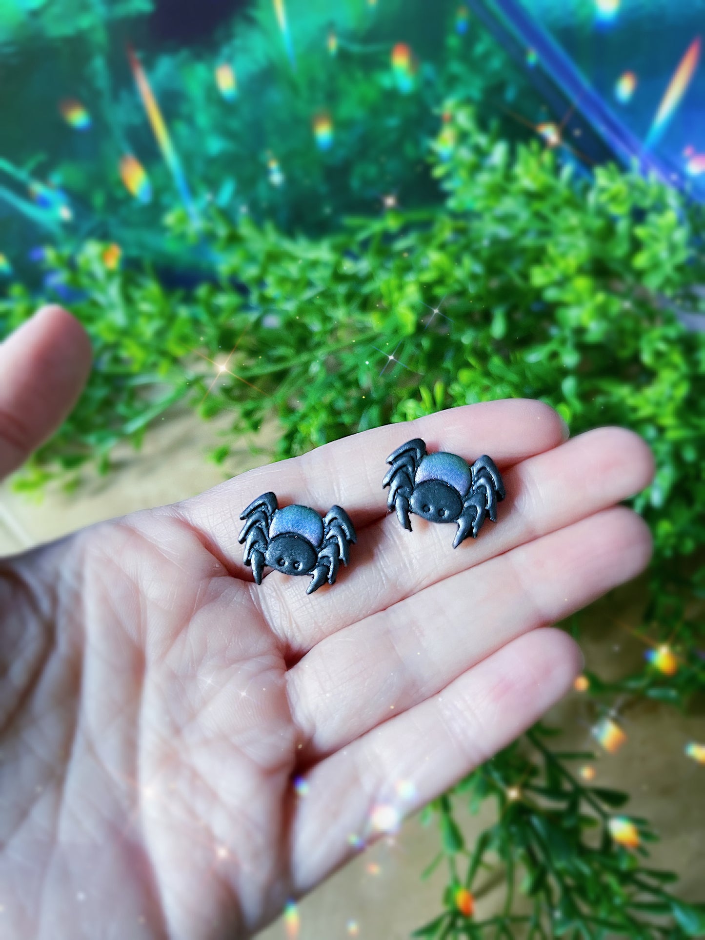 Baby Spider Stud Clay Earrings