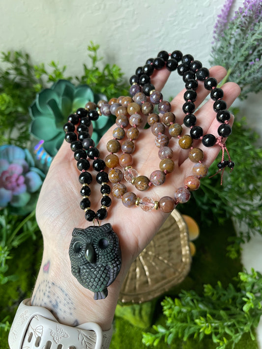 Autumn Owl 🦉 Hand-Knotted Necklace