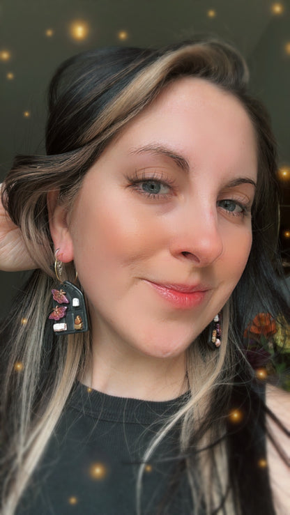 Night Moth 🦋 Window Hoop Earrings