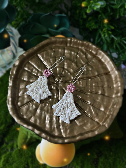 Flower Ghostie Hoop Earrings