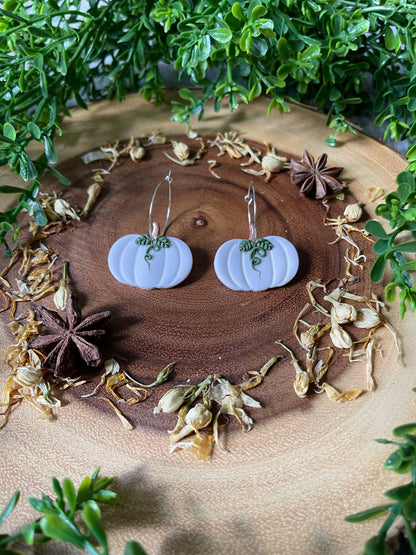 White Pumpkin Hoop Earrings