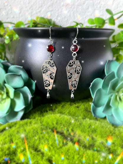 Rose Coffin earrings