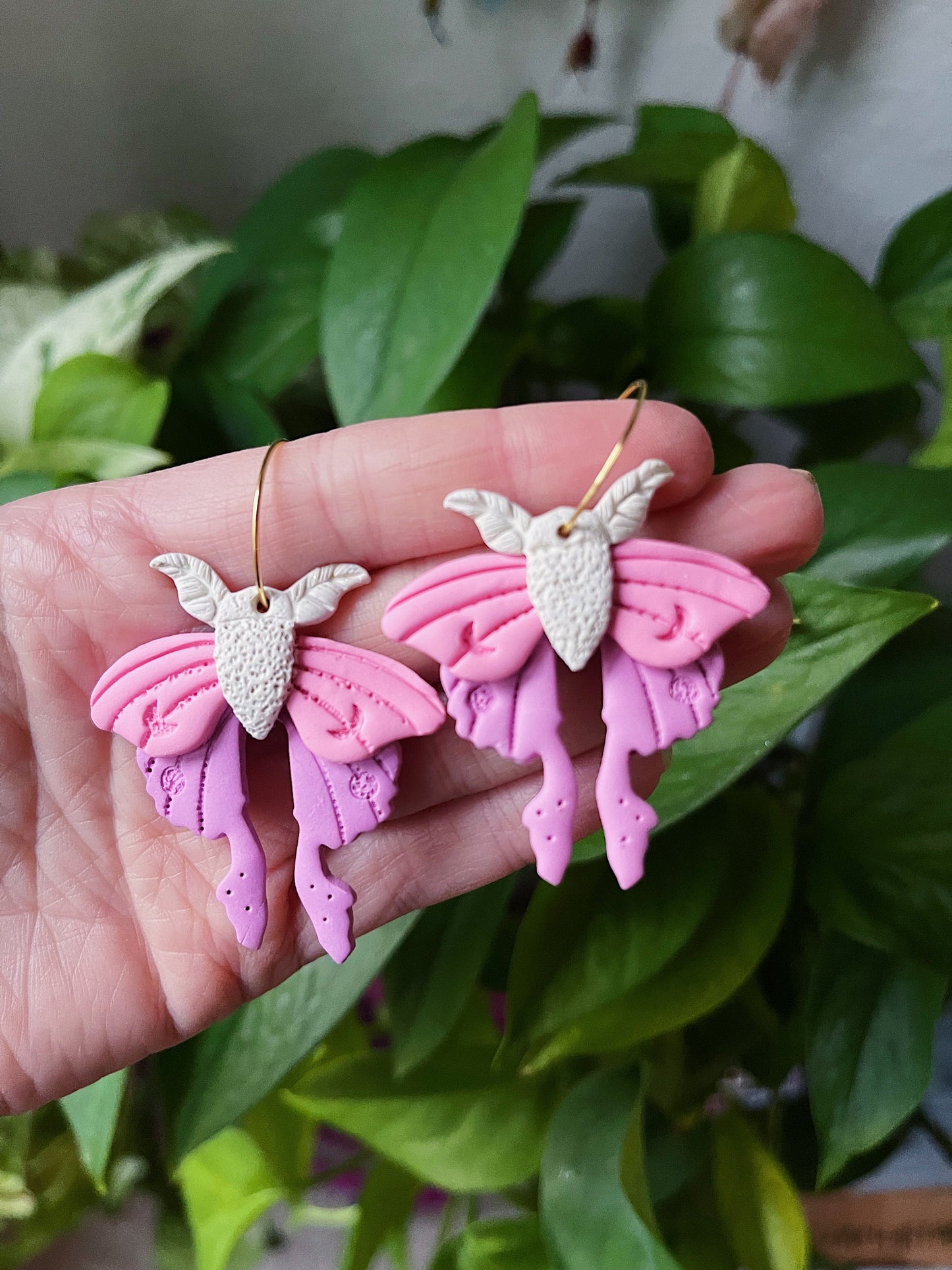 Pastel Moth Earrings