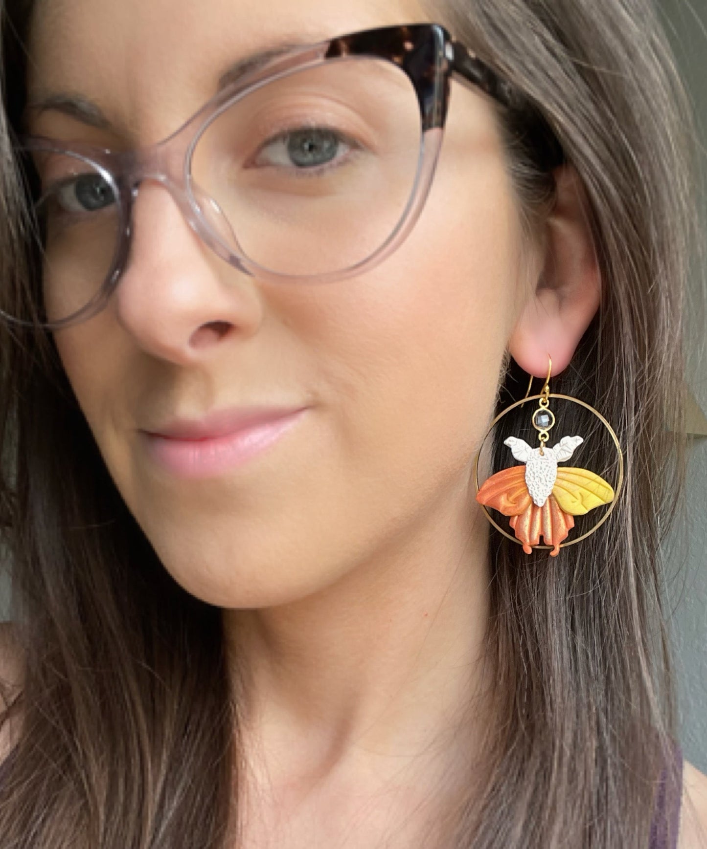 Magic Moth Clay Earrings