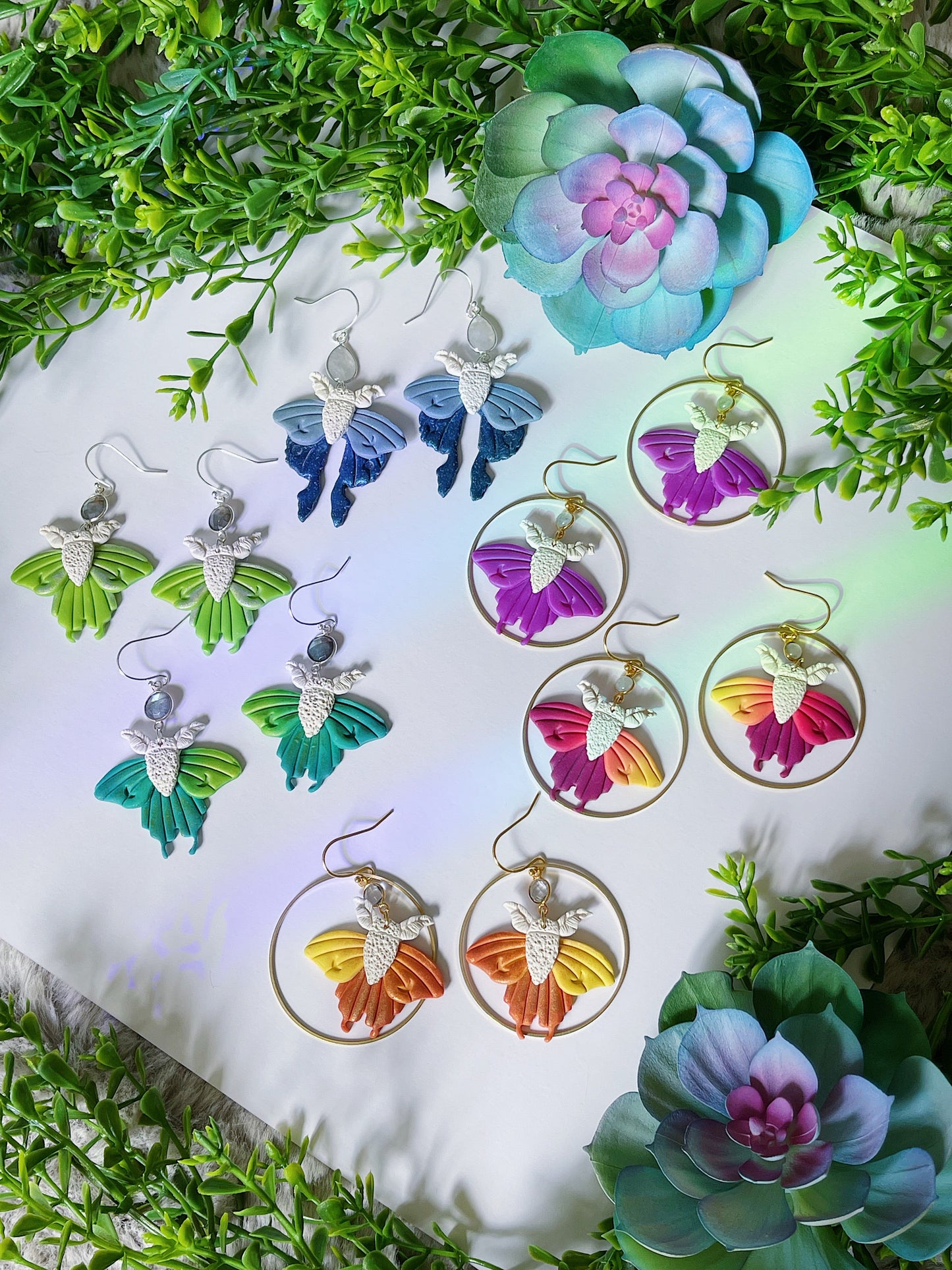 Magic Moth Clay Earrings