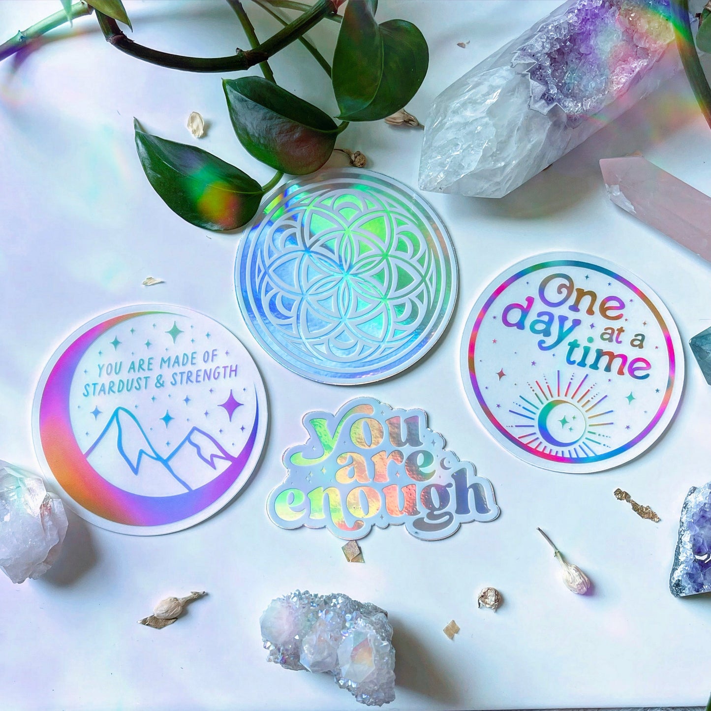 Lunar Seed of Life Holographic Sticker